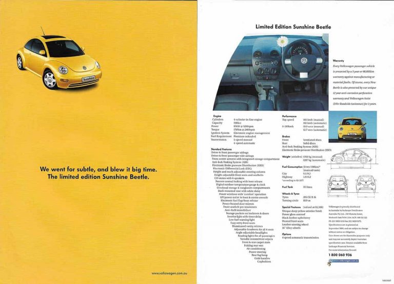 2001 New Beetle Sunshine