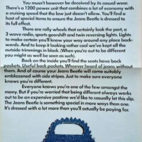 UK Jeans Beetle sales sheet courtesy Ian Loveridge
