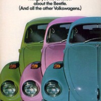 Pop Bugs on the brochure cover of 'Things you never knew about the Beetle. (And all the other Volkswagens.)' - VW Canada, 9/71