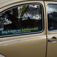 A Swedish Jubilee sticker on a 1974 Big Beetle