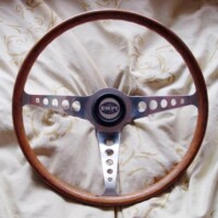 Formula/Speedwell/Empi light alloy wood rimmed steering wheel
